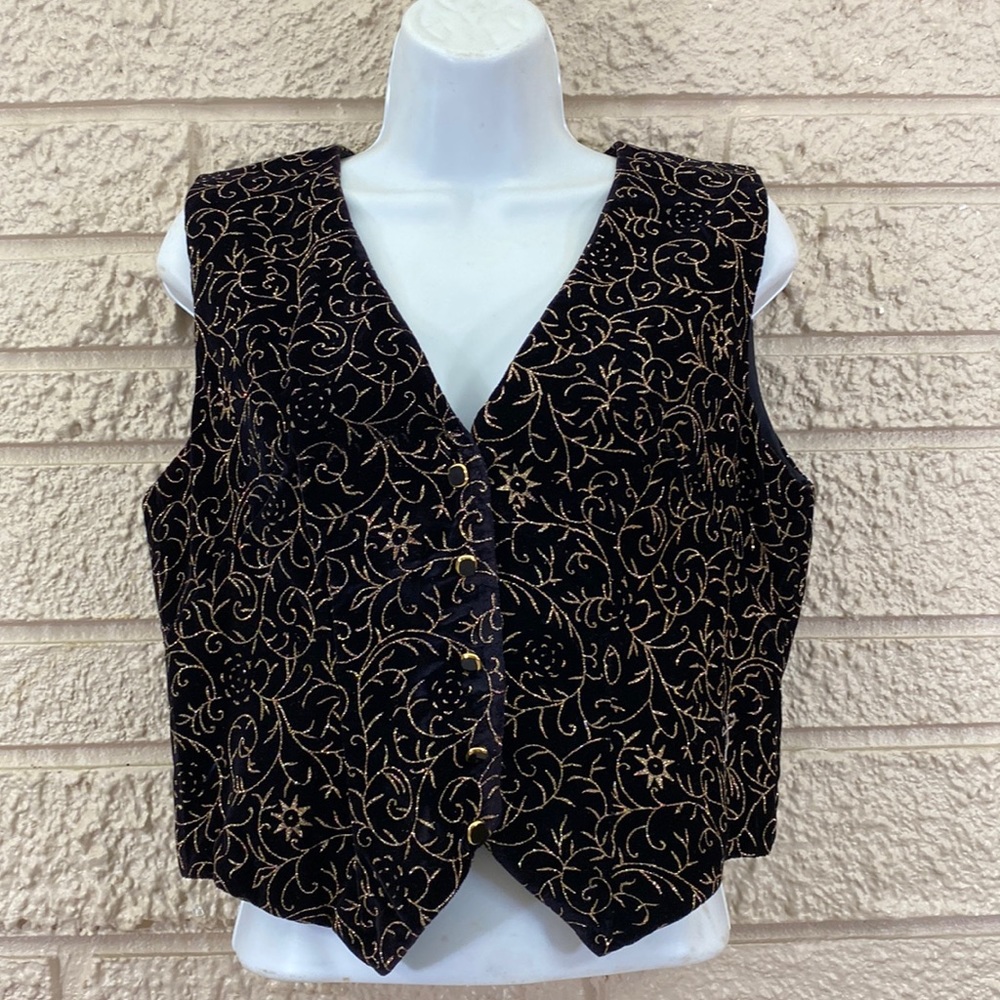 No Tags Glitter Pattern Velvet Vest - Picture 1 of 8